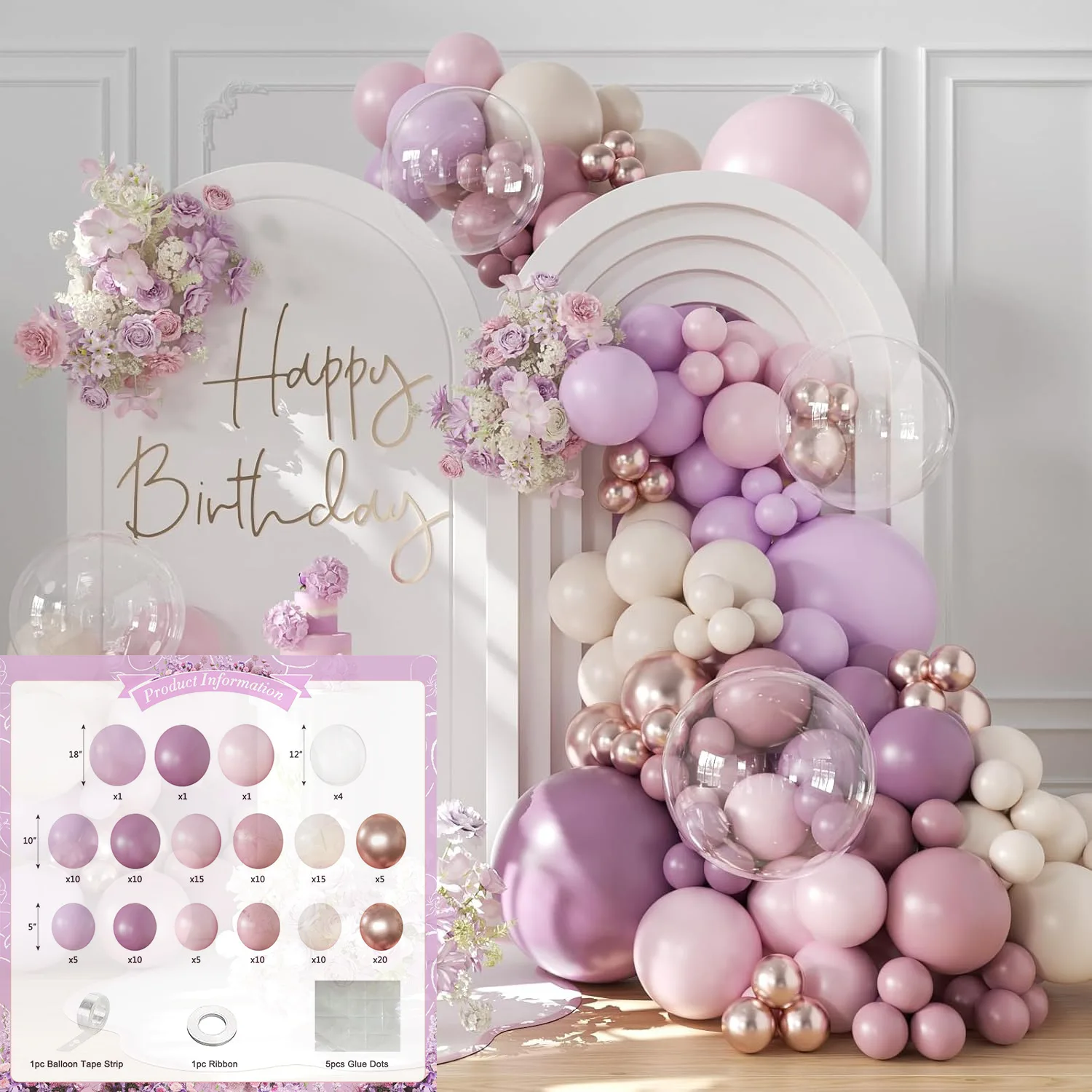 Pink wedding decoration latex balloon arch set for large-scale performances at Christmas, Valentine's Day, birthday parties
