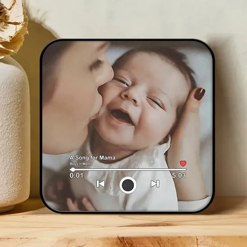 Customized photo 7pcs Photo Music Fridge Magnet with Frame Personalized Refrigerator Magnets for Christmas Gift