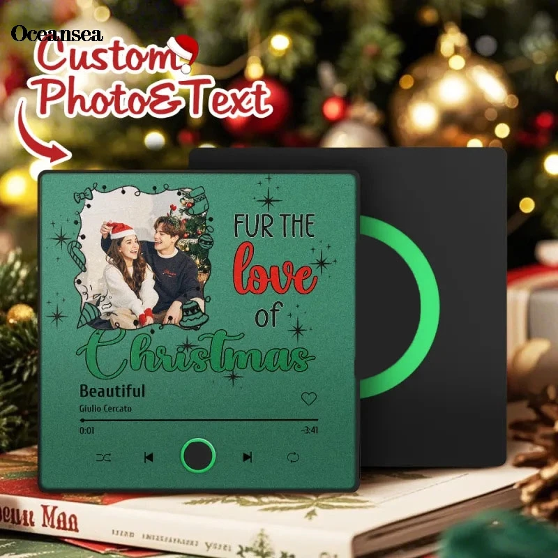 Customized photo 7pcs Photo Music Fridge Magnet with Frame Personalized Refrigerator Magnets for Christmas Gift