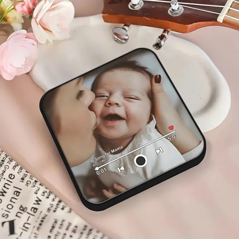 Customized photo 7pcs Photo Music Fridge Magnet with Frame Personalized Refrigerator Magnets for Christmas Gift