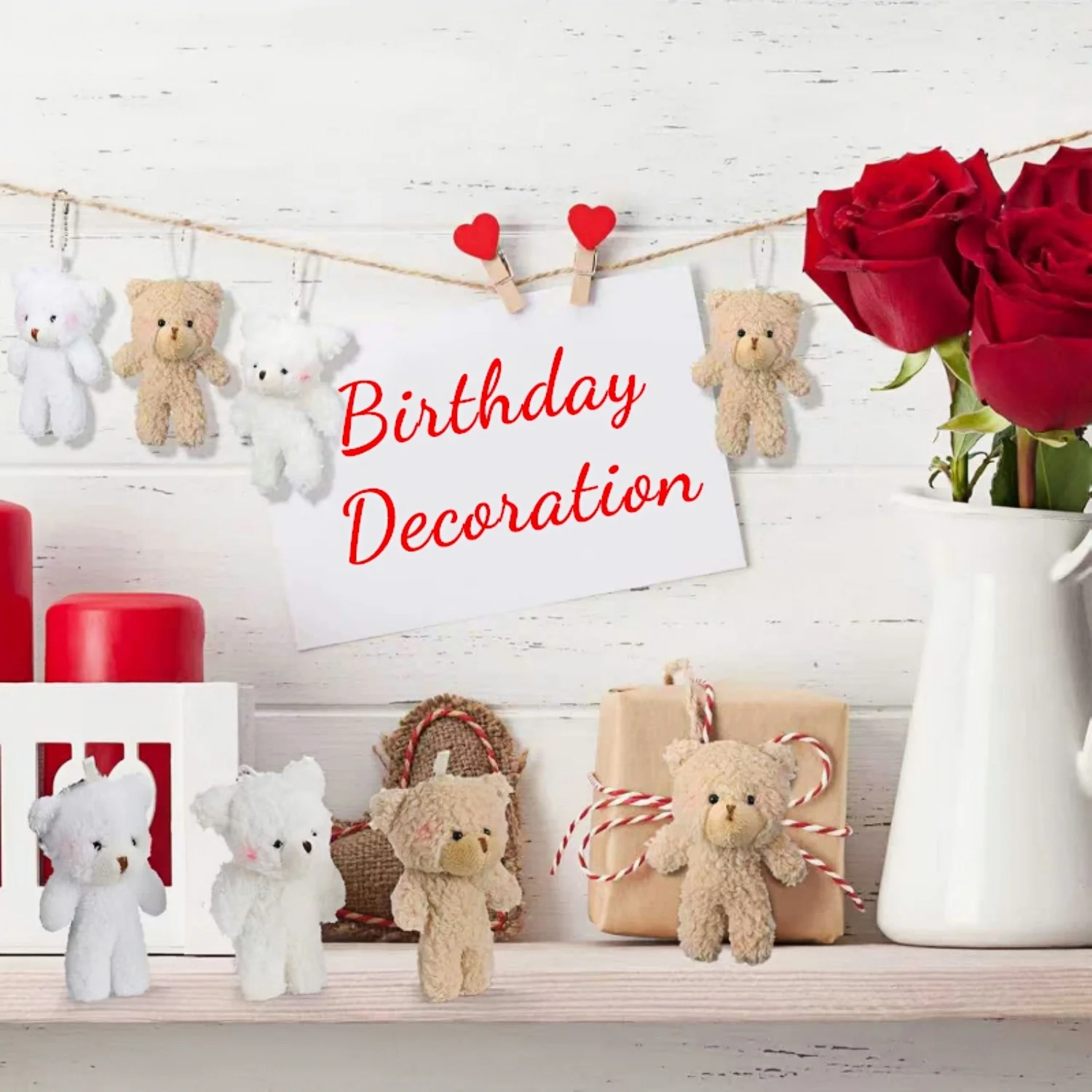 10Pcs/lot Plush Teddy Bears Toys 12cm Cute Animal Stuffed Dolls Kawaii Girl Blush Bear Keychain Christmas Birthday Party Gifts