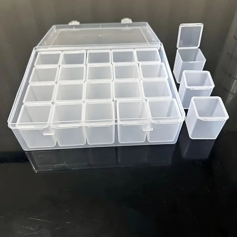 Adjustable plastic storage box for storing beads, jewelry, handicrafts, portable storage box for Christmas gifts