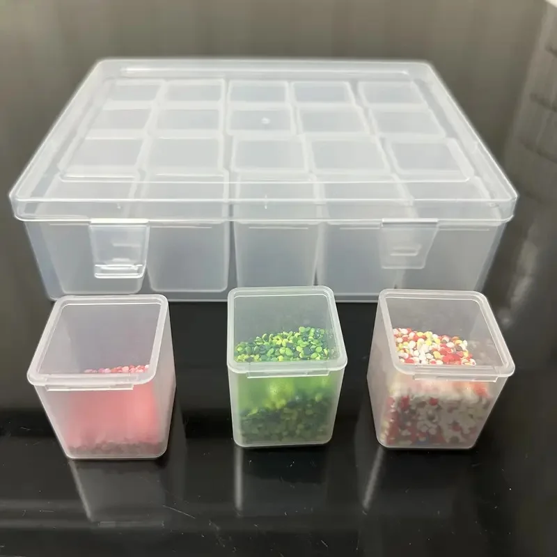 Adjustable plastic storage box for storing beads, jewelry, handicrafts, portable storage box for Christmas gifts