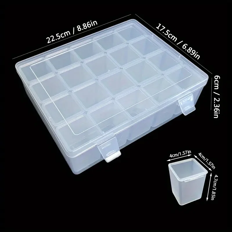 Adjustable plastic storage box for storing beads, jewelry, handicrafts, portable storage box for Christmas gifts