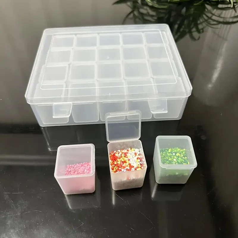 Adjustable plastic storage box for storing beads, jewelry, handicrafts, portable storage box for Christmas gifts