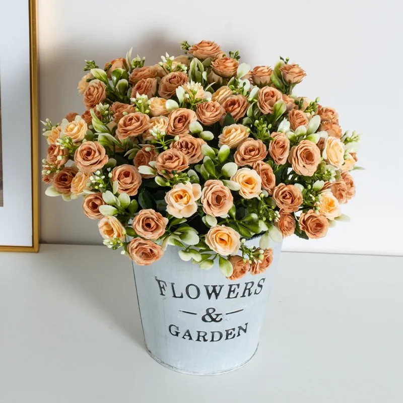 Silk Rose for Wedding Arch Christmas Wreath Decoration Home Room Bonsai Photography Prop Valentine's Day Artificial Fake Flowers