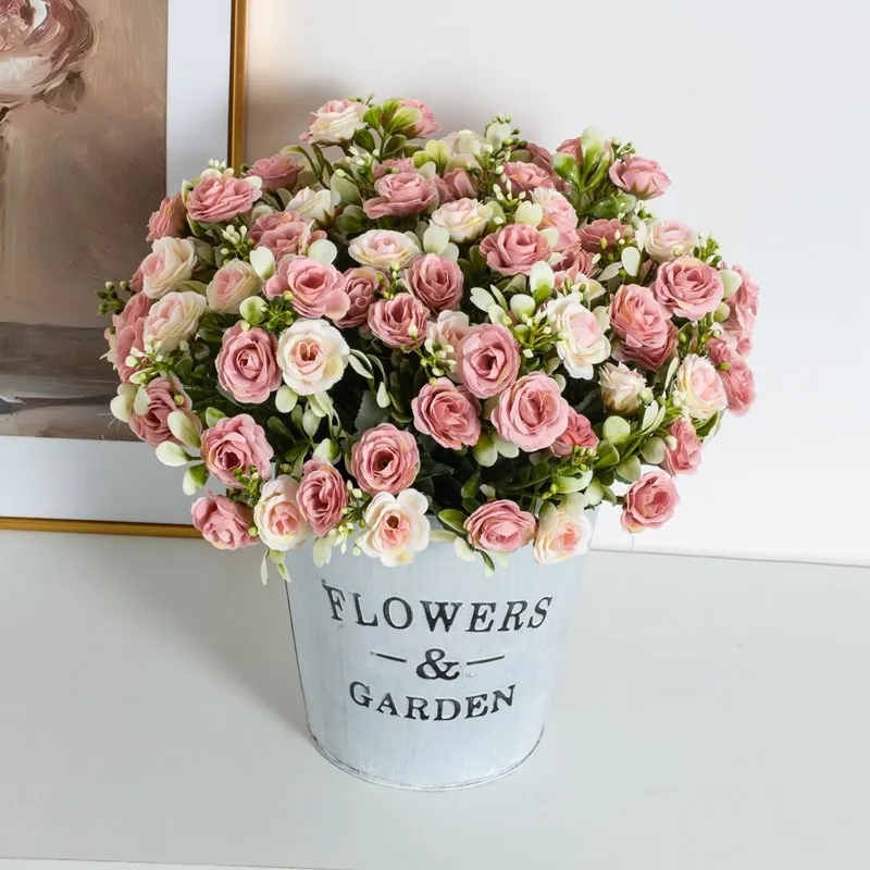 Silk Rose for Wedding Arch Christmas Wreath Decoration Home Room Bonsai Photography Prop Valentine's Day Artificial Fake Flowers