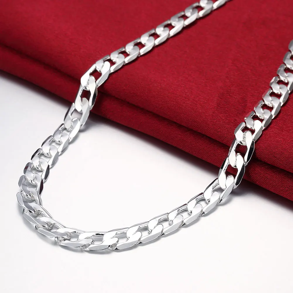 Special Offer Silver Color Necklace for men's 20/24 Inches Classic 8MM Chain Luxury Jewelry Wedding Christmas gifts