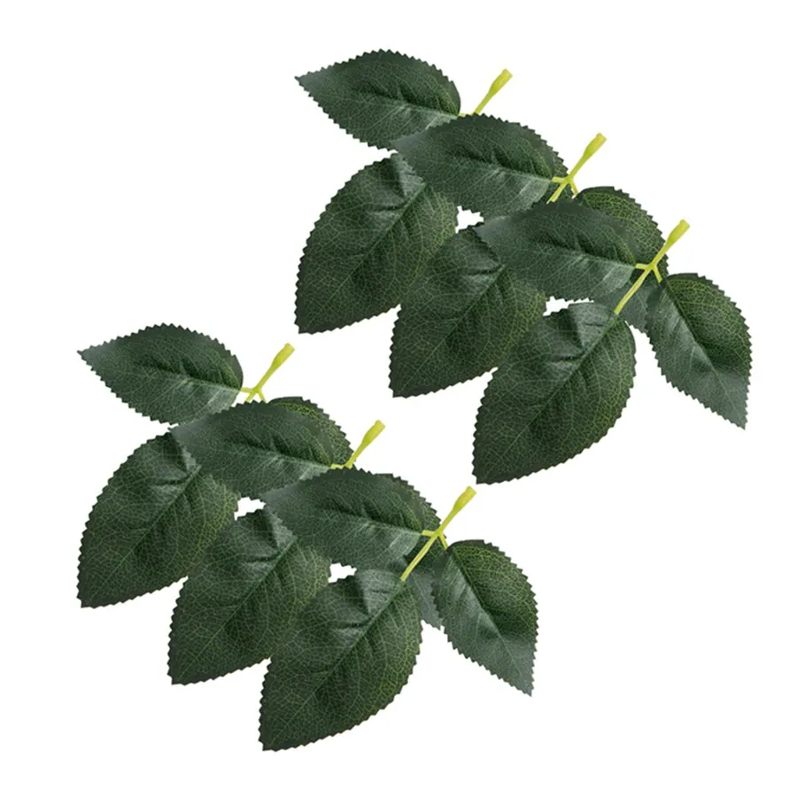 20 Pieces Silk Rose Leaves Plant Wedding Decorative Wreath Scrapbooking Bridal Accessories for Christmas Home Artificial Flowers