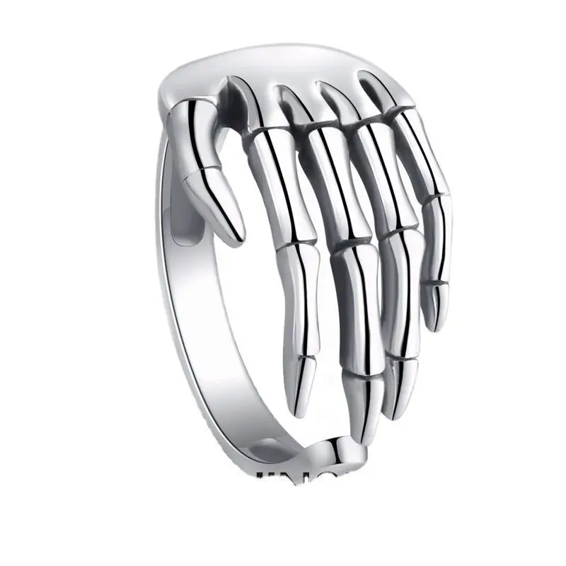 925 Sterling Silver Skeletal Hand Open Rings For Women Party Luxury Designer Jewelry Christmas Accessories