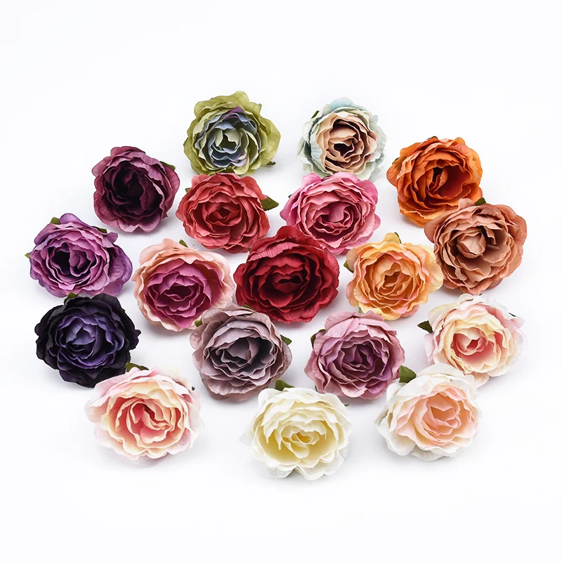 10/30 Pieces 4CM Roses Head Wedding Bridal Accessories Clearance Christmas Decorations for Home Scrapbooking Artificial Flowers
