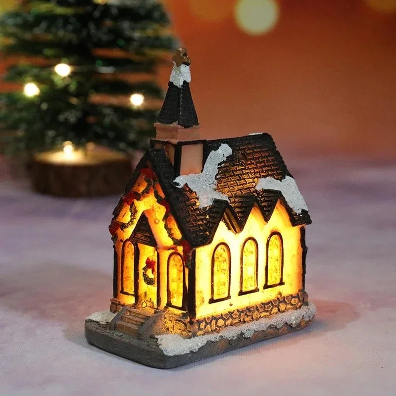 Christmas House Light Ornaments Xmas Gift New Year Navidad For Home Party Wedding Decorations Bedroom With Battery Night Light