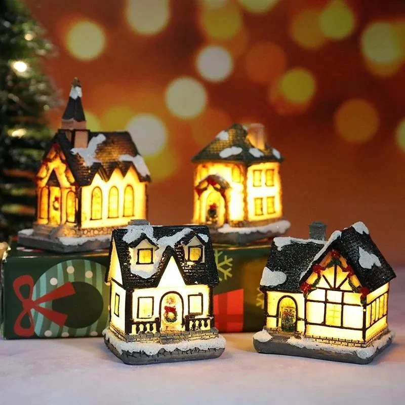 Christmas House Light Ornaments Xmas Gift New Year Navidad For Home Party Wedding Decorations Bedroom With Battery Night Light