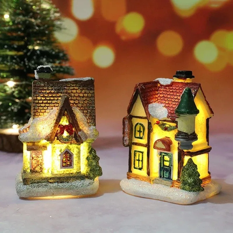 Christmas House Light Ornaments Xmas Gift New Year Navidad For Home Party Wedding Decorations Bedroom With Battery Night Light