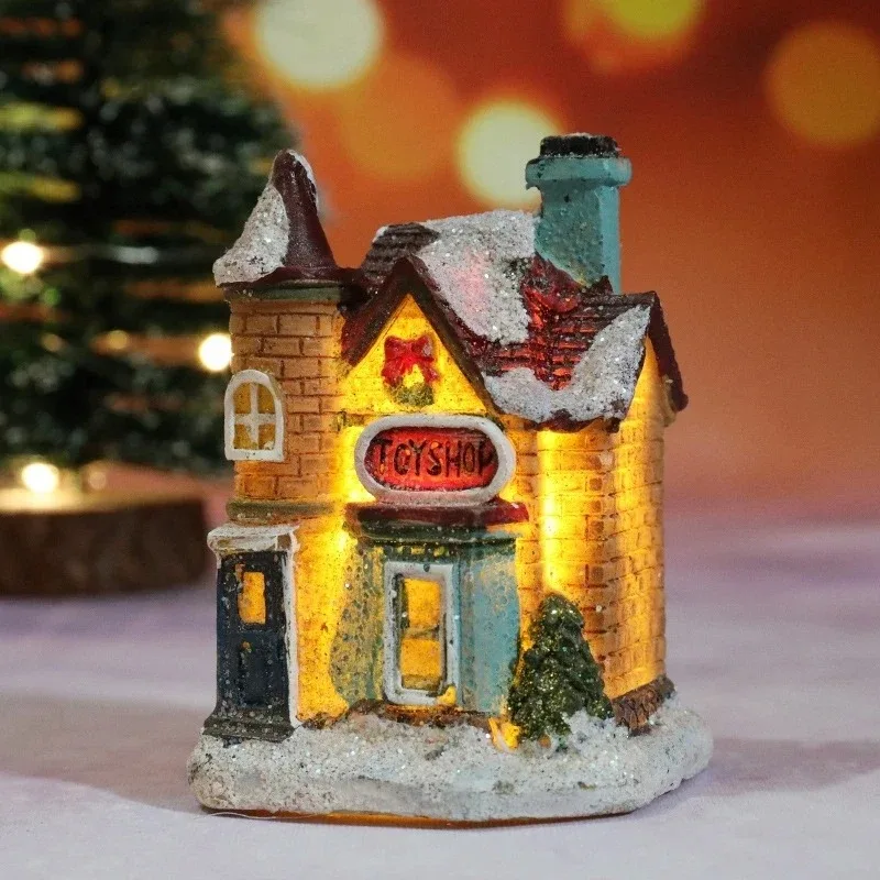 Christmas House Light Ornaments Xmas Gift New Year Navidad For Home Party Wedding Decorations Bedroom With Battery Night Light