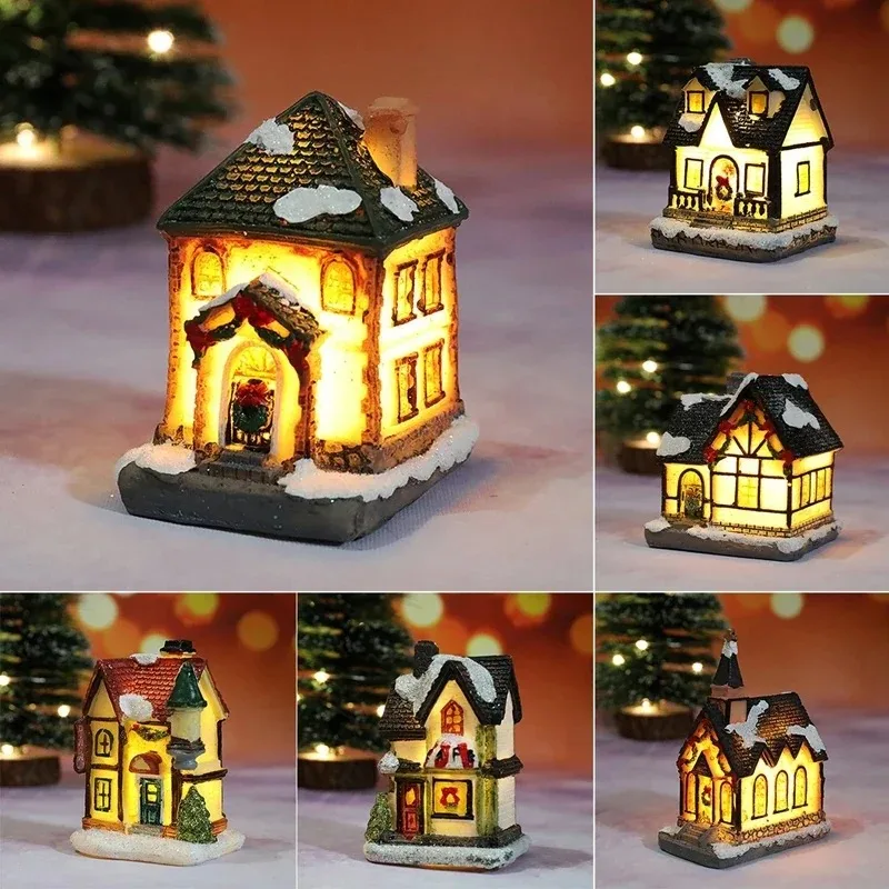 Christmas House Light Ornaments Xmas Gift New Year Navidad For Home Party Wedding Decorations Bedroom With Battery Night Light