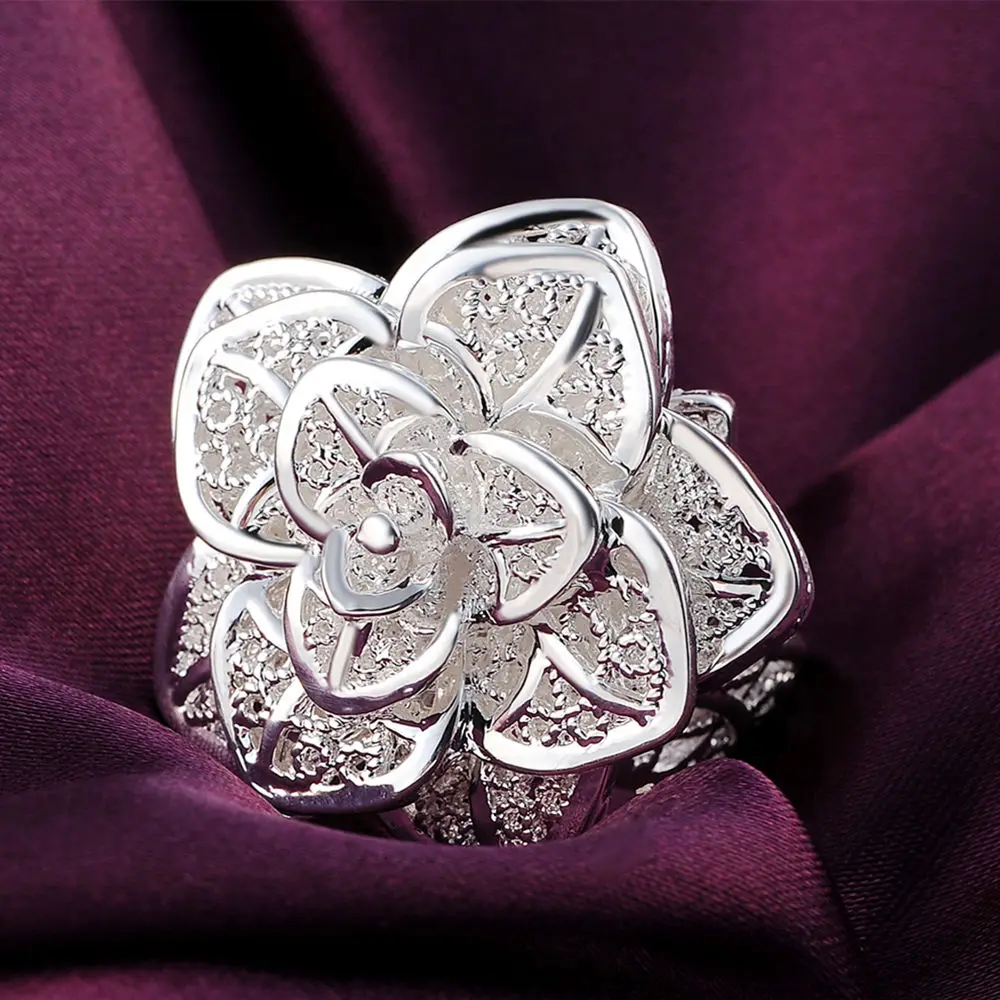 925 sterling silver Jewelry set for women flower Pendant bangle earrings rings bracelet necklaces fashion party Christmas Gifts
