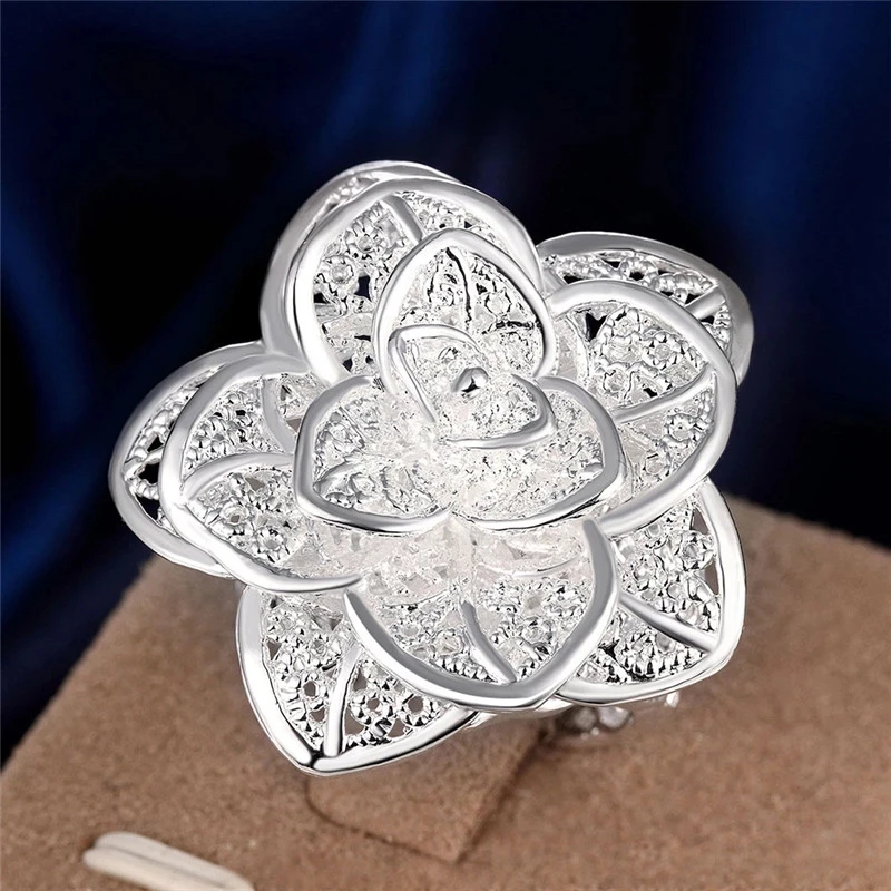 925 sterling silver Jewelry set for women flower Pendant bangle earrings rings bracelet necklaces fashion party Christmas Gifts