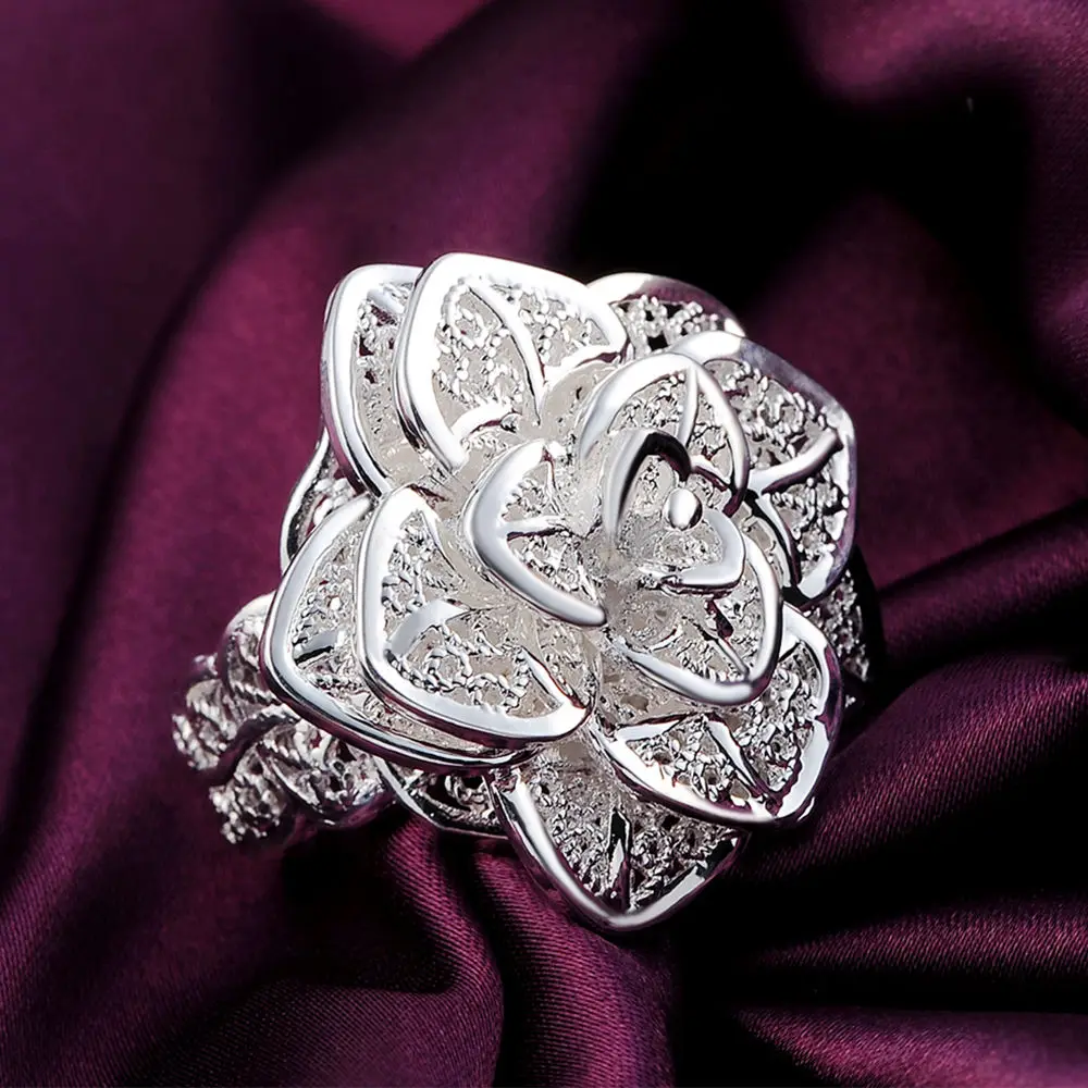 925 sterling silver Jewelry set for women flower Pendant bangle earrings rings bracelet necklaces fashion party Christmas Gifts