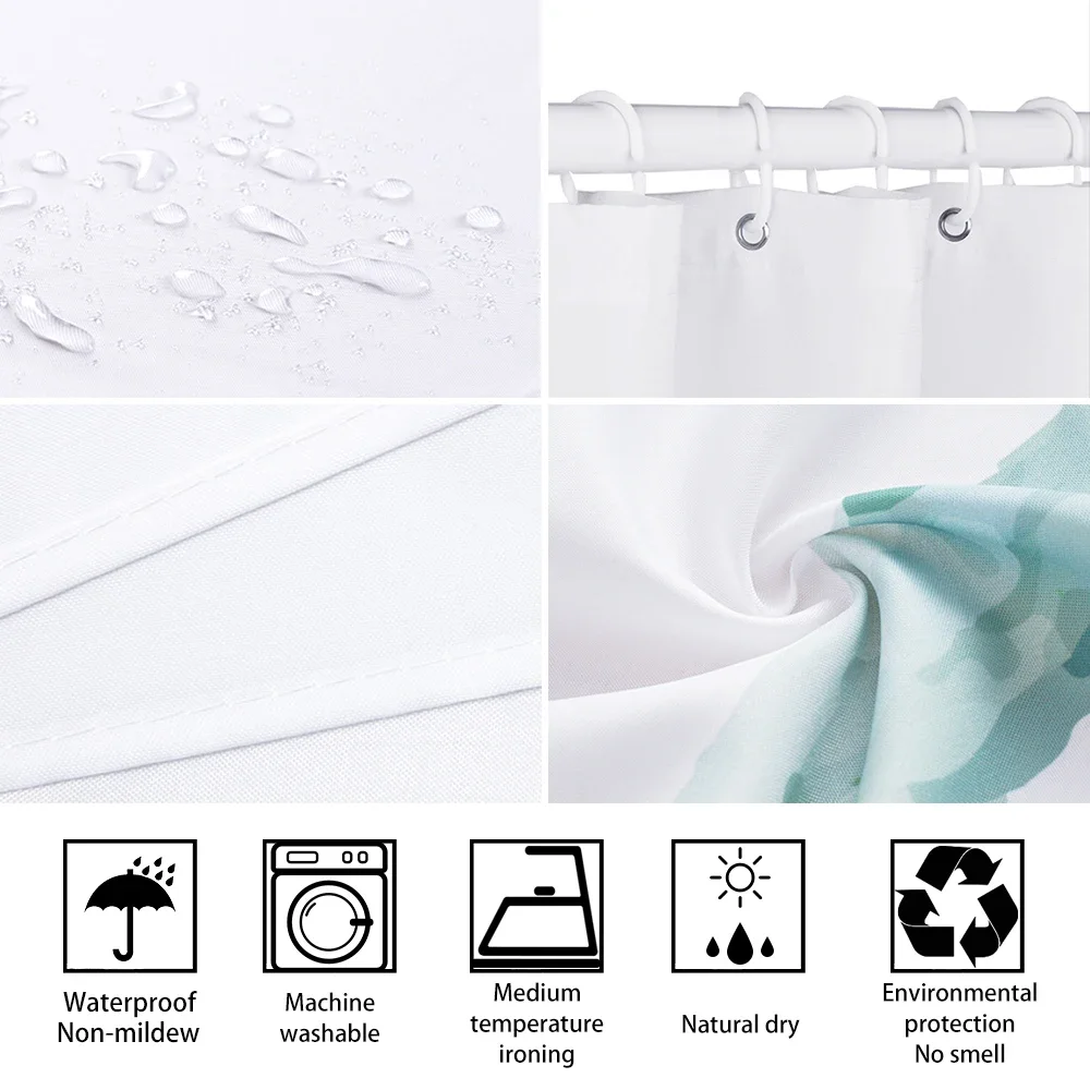 Home decoration shower curtains for bathroom waterproof curtain fabric Modern Nordic style Living Room Merry Christmas winter