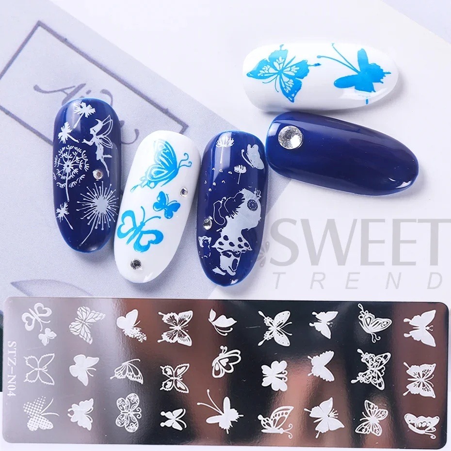 Nail Art Stamping Plate Snowflake Winter Christmas Rose Leaves Butterfly Desgin For Nail Polish Printing Template Tools Supplies