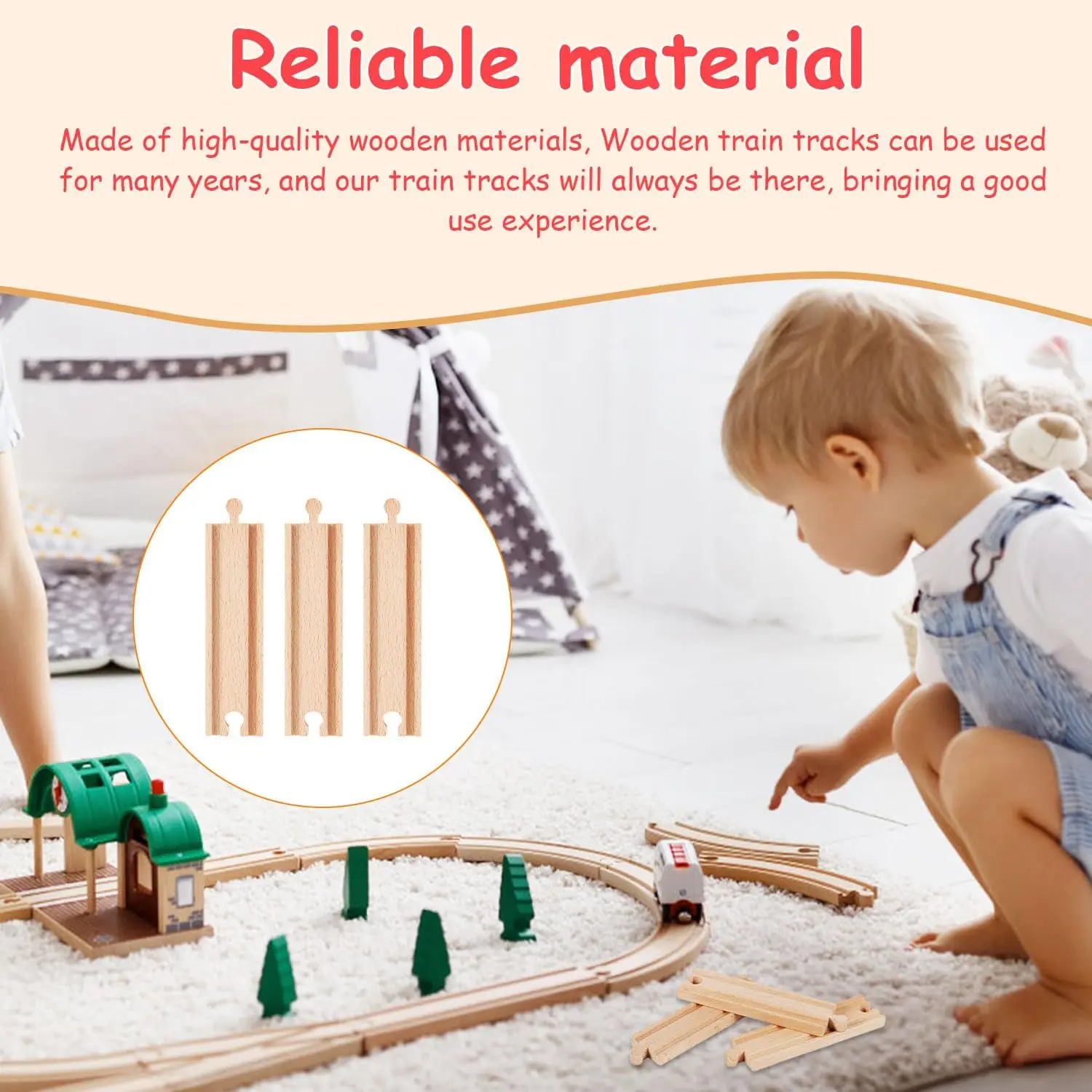 33style DIY Wooden Train Rail Tracks Accessories Wood Railway Track Parts Fit For All Wood Track Toy Christmas Birthday kid Gift