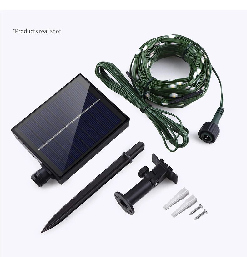 Green Environmentally Materials Outdoor LED Solar Lawn Lamp 10/20/50/100m Fairy Garden Lights For Squares Parks Christmas Decor