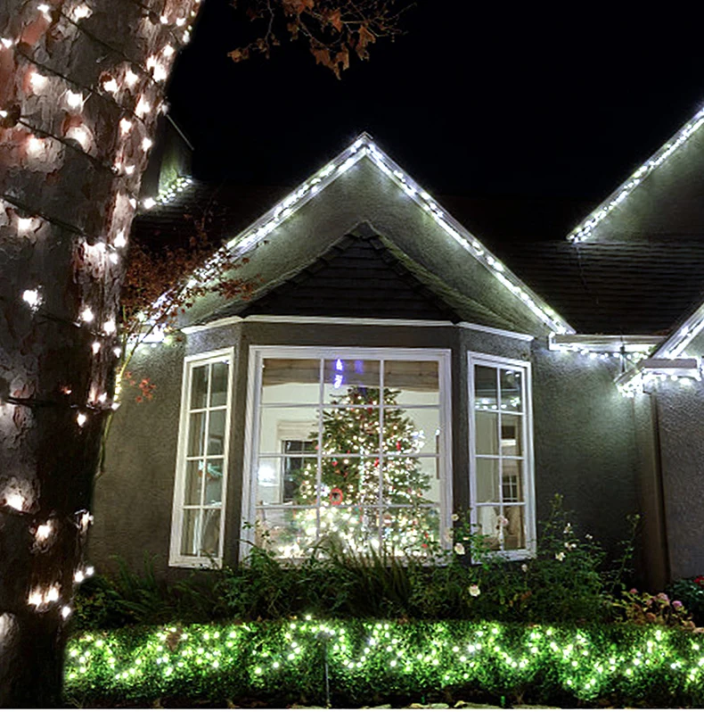 Green Environmentally Materials Outdoor LED Solar Lawn Lamp 10/20/50/100m Fairy Garden Lights For Squares Parks Christmas Decor