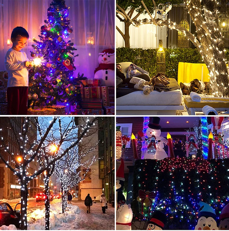 Green Environmentally Materials Outdoor LED Solar Lawn Lamp 10/20/50/100m Fairy Garden Lights For Squares Parks Christmas Decor