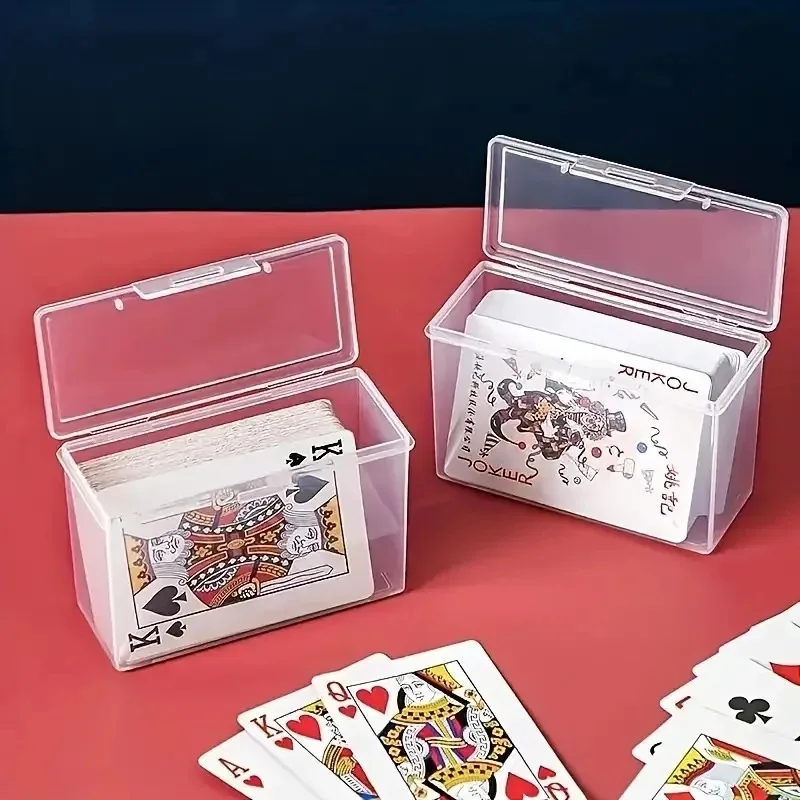1/2pcs Playing Card Box, Clear Deck Case, Two Poker Images Can Be Placed (NO Cards) Christmas, Halloween, Thanksgiving Gift Part