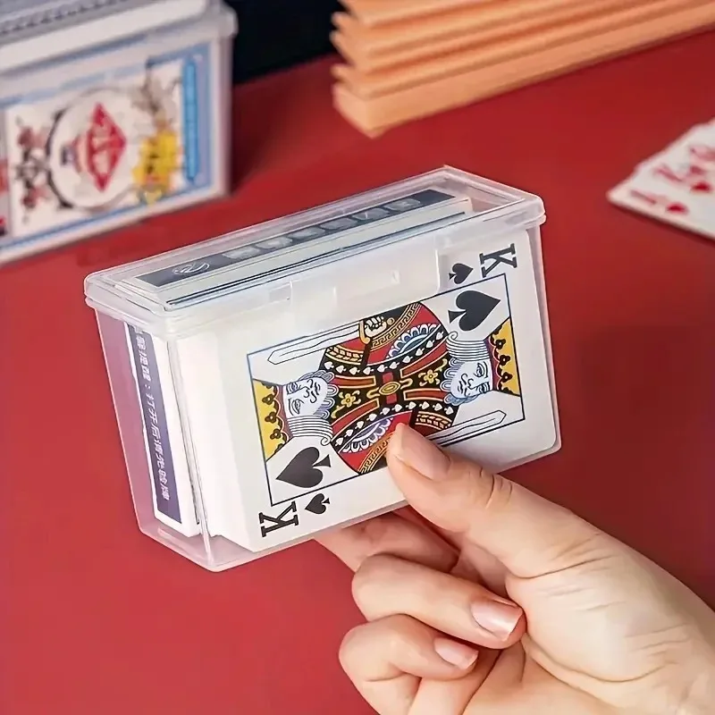 1/2pcs Playing Card Box, Clear Deck Case, Two Poker Images Can Be Placed (NO Cards) Christmas, Halloween, Thanksgiving Gift Part