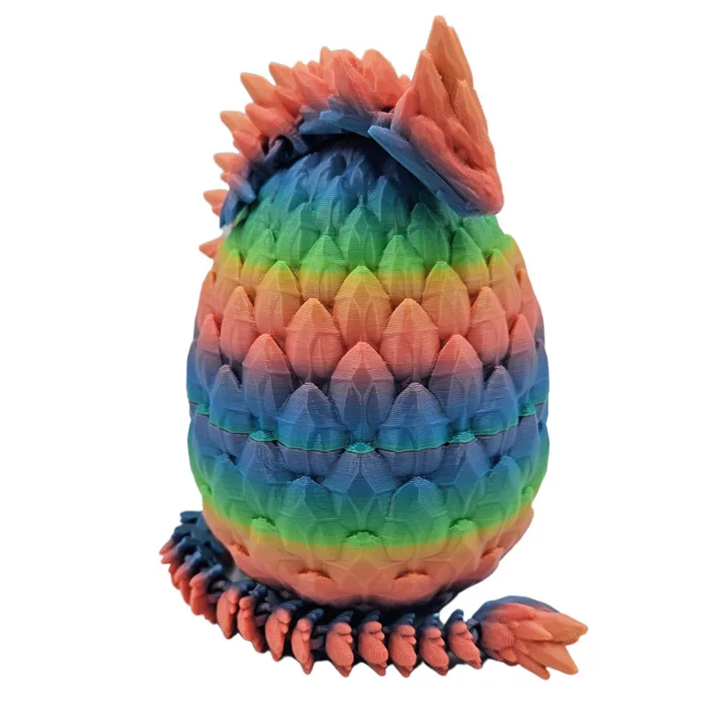 1Pc 3D Printed Gemstone Dragon Figurine-Iridescent Plastic Desk Decor, Ideal for Bedroom & Office, Perfect Gift for Christmas