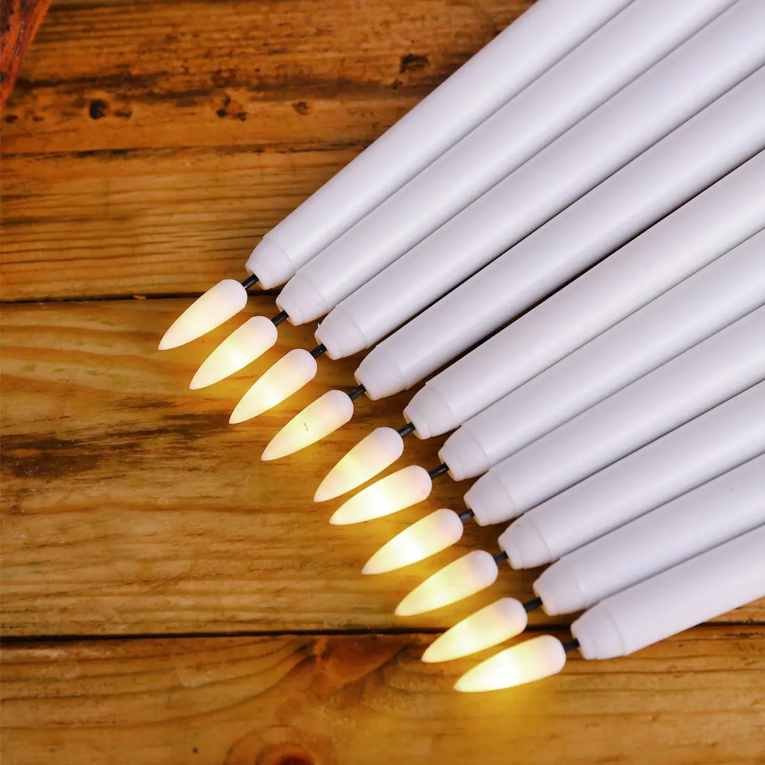 3/6/12 Pieces White Flameless Decorative Christmas Candles ,Smokeless LED Taper Candles With Yellow/Warm White Light
