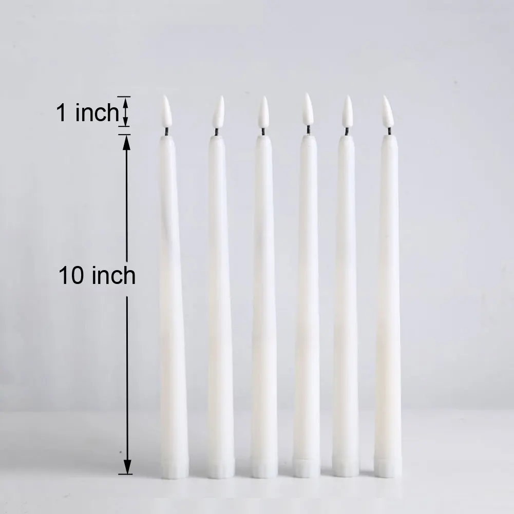 3/6/12 Pieces White Flameless Decorative Christmas Candles ,Smokeless LED Taper Candles With Yellow/Warm White Light