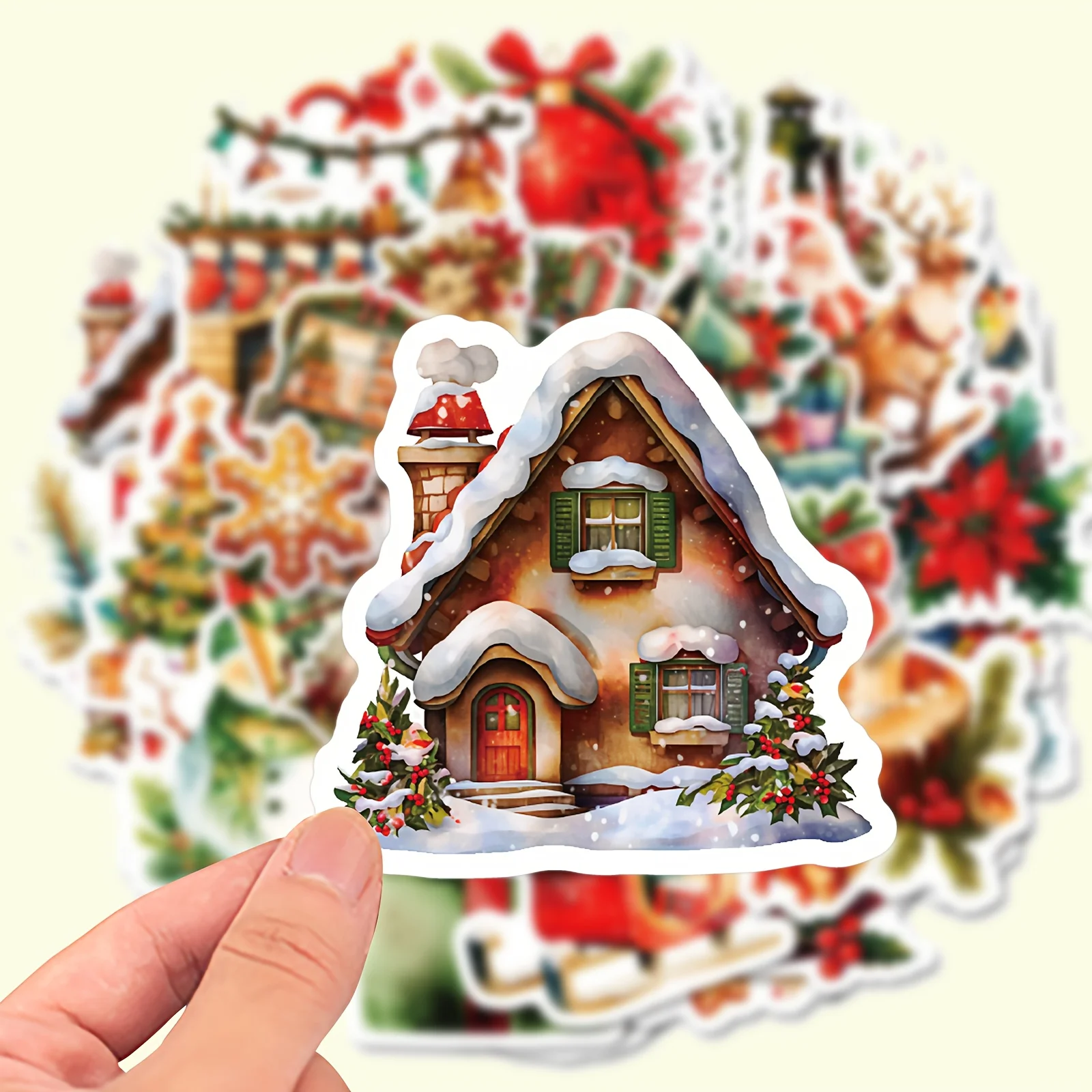 50 Pieces of Christmas Vinyl stickers - Perfect for Laptops, Water Bottles, Helmets, Etc