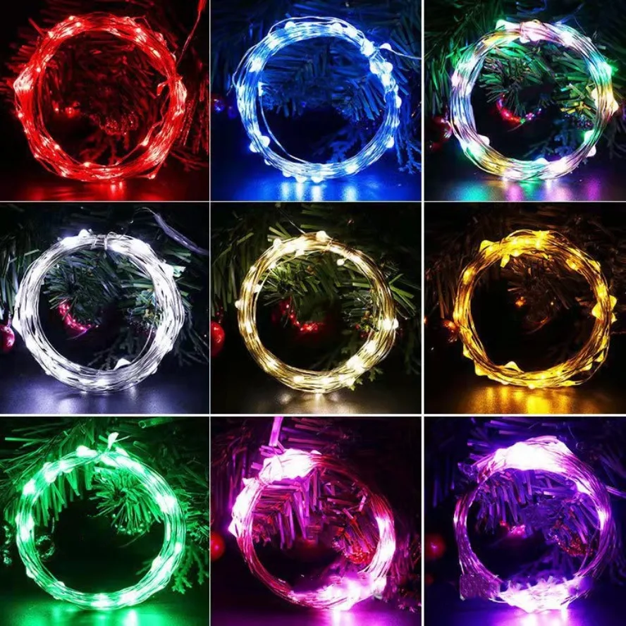 20m/10m 8 Function Remote Control LED Fairy Lights USB String Lights Christmas Garland New Year Wedding Party Garden Decoration