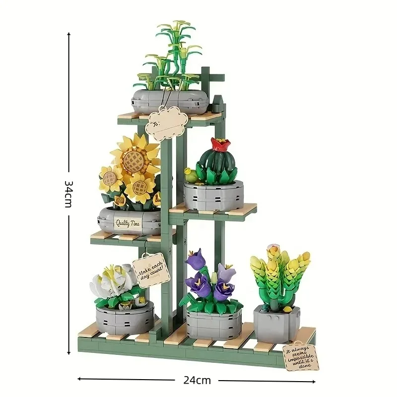 Building Blocks Flowers Bouquet Set Flowers Models Home Decor Botanical Collection Bricks Toys for Adults Mother's Day Christmas