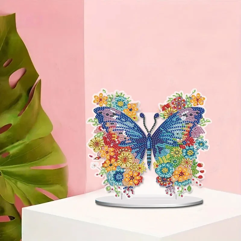 1 DIY Crystal Diamond Painting Decorative Item with Butterfly and Hummingbird Patterns Made of Acrylic Material for Christmas