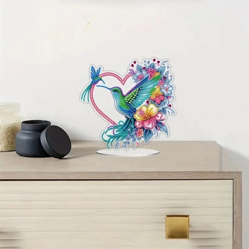 1 DIY Crystal Diamond Painting Decorative Item with Butterfly and Hummingbird Patterns Made of Acrylic Material for Christmas