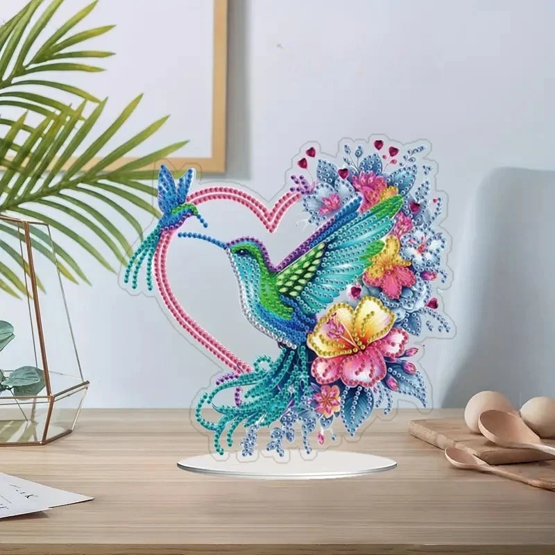 1 DIY Crystal Diamond Painting Decorative Item with Butterfly and Hummingbird Patterns Made of Acrylic Material for Christmas