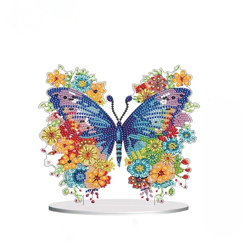 1 DIY Crystal Diamond Painting Decorative Item with Butterfly and Hummingbird Patterns Made of Acrylic Material for Christmas
