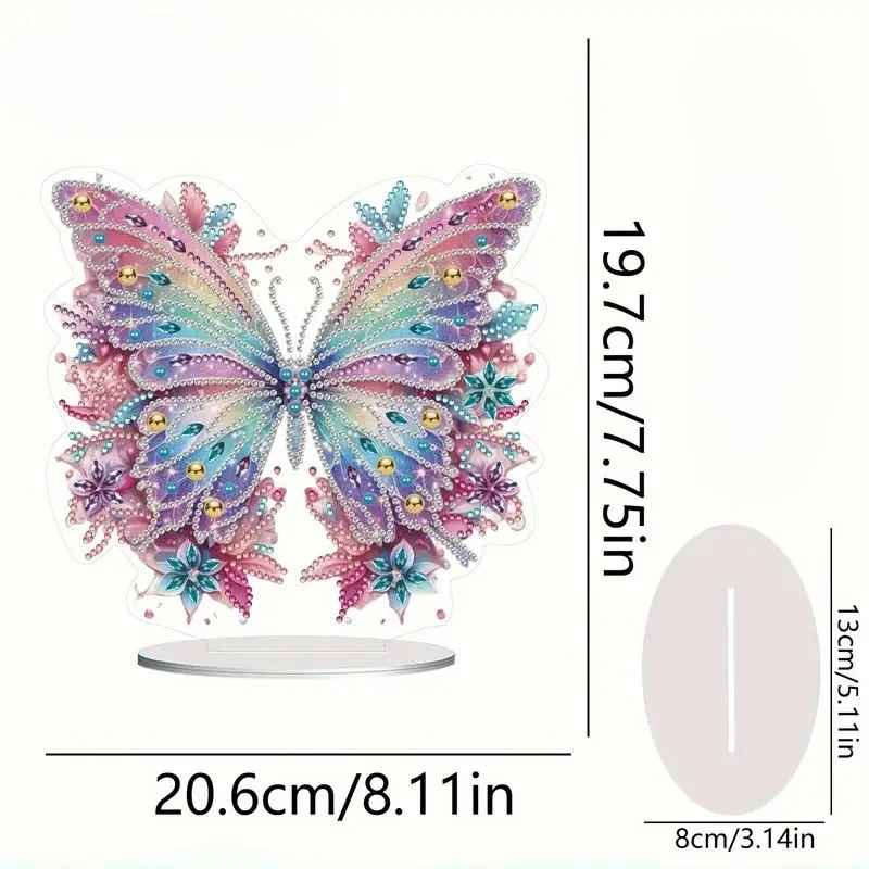 1 DIY Crystal Diamond Painting Decorative Item with Butterfly and Hummingbird Patterns Made of Acrylic Material for Christmas