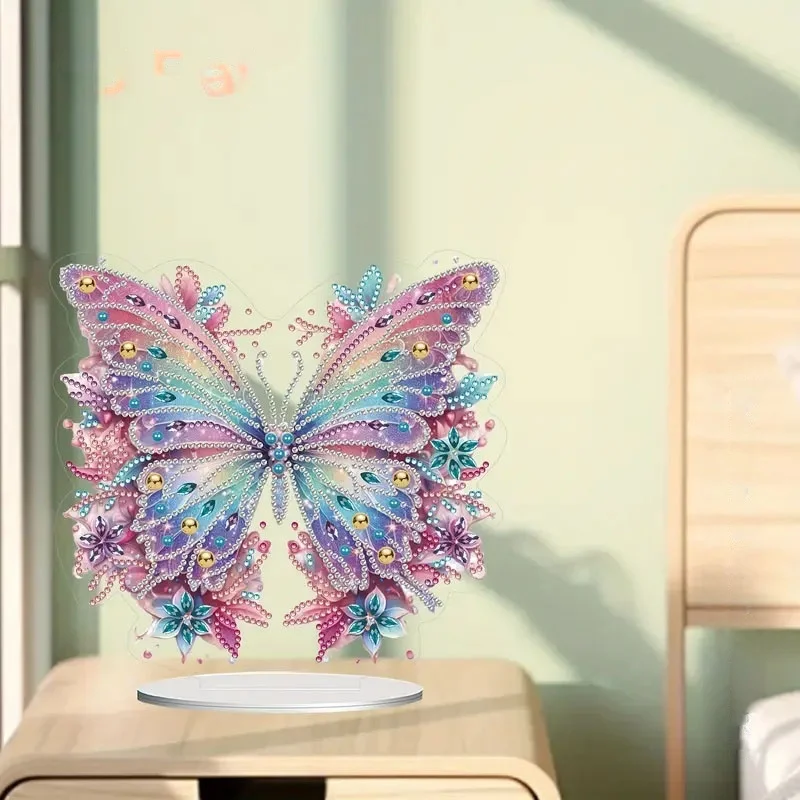 1 DIY Crystal Diamond Painting Decorative Item with Butterfly and Hummingbird Patterns Made of Acrylic Material for Christmas