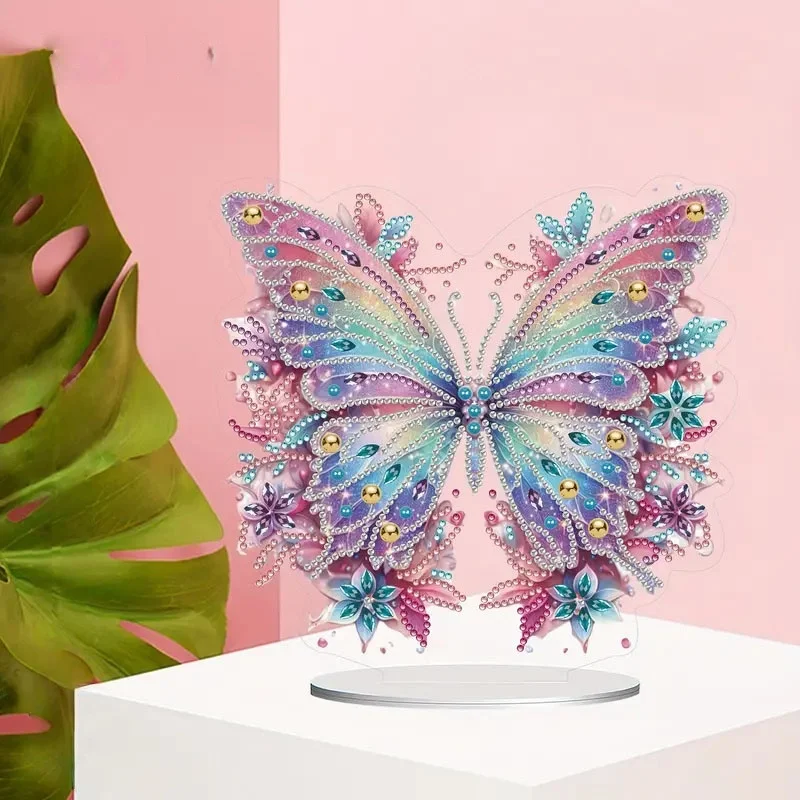 1 DIY Crystal Diamond Painting Decorative Item with Butterfly and Hummingbird Patterns Made of Acrylic Material for Christmas
