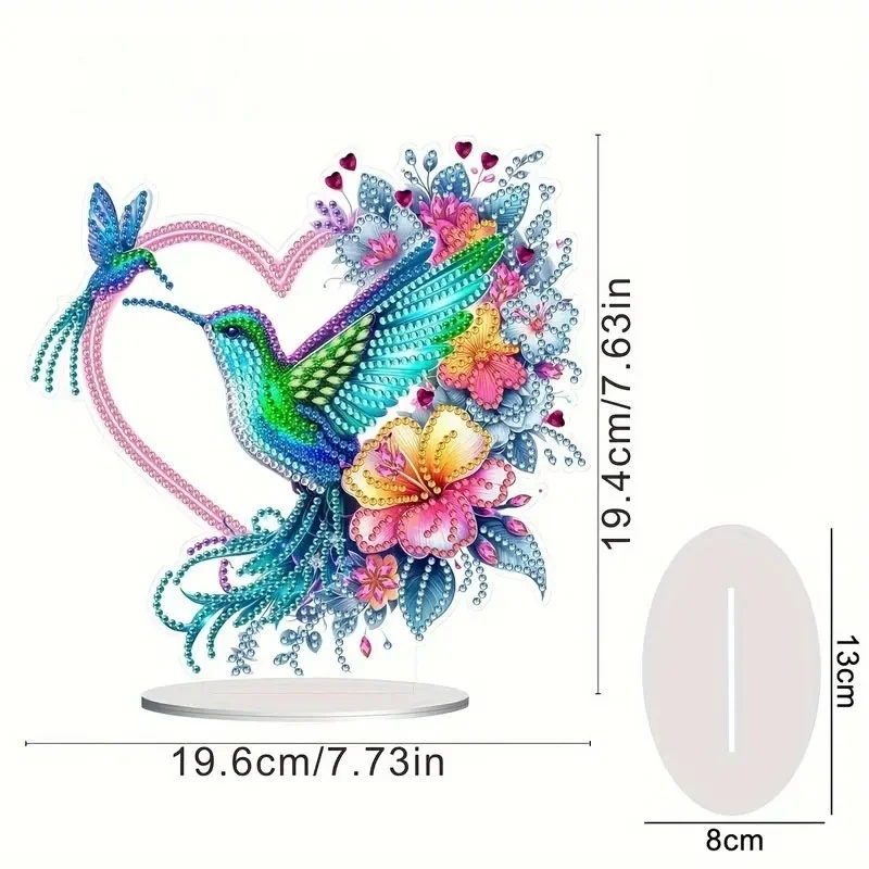 1 DIY Crystal Diamond Painting Decorative Item with Butterfly and Hummingbird Patterns Made of Acrylic Material for Christmas