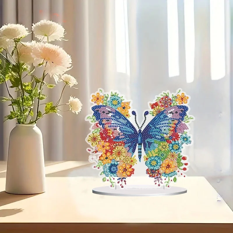1 DIY Crystal Diamond Painting Decorative Item with Butterfly and Hummingbird Patterns Made of Acrylic Material for Christmas