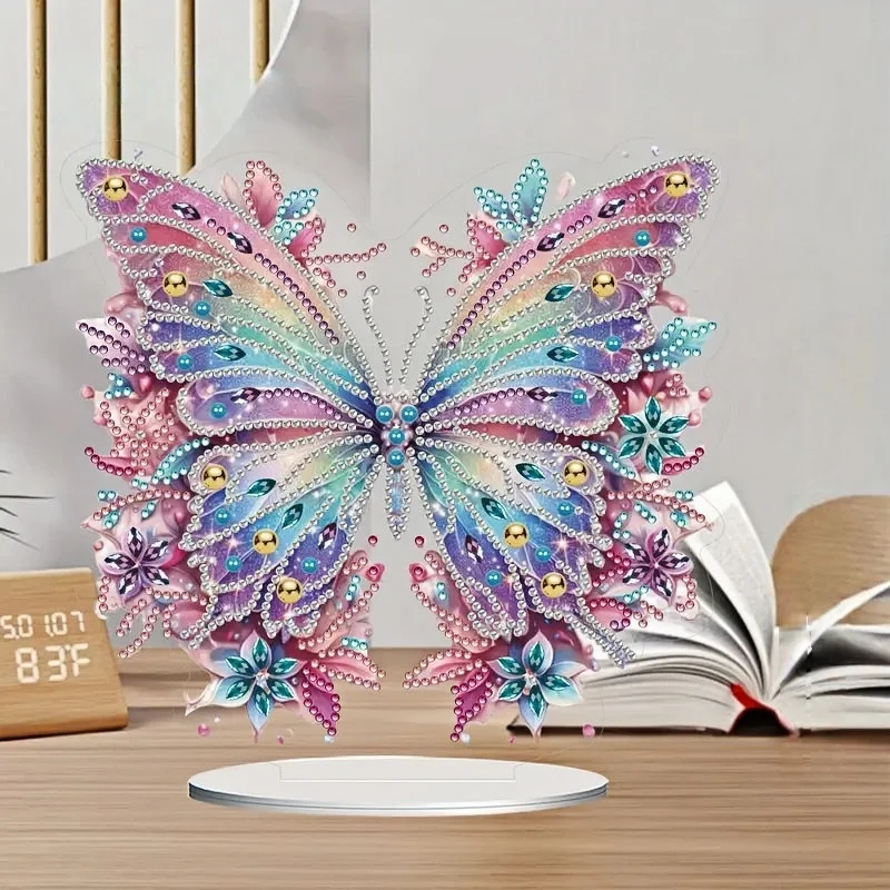 1 DIY Crystal Diamond Painting Decorative Item with Butterfly and Hummingbird Patterns Made of Acrylic Material for Christmas