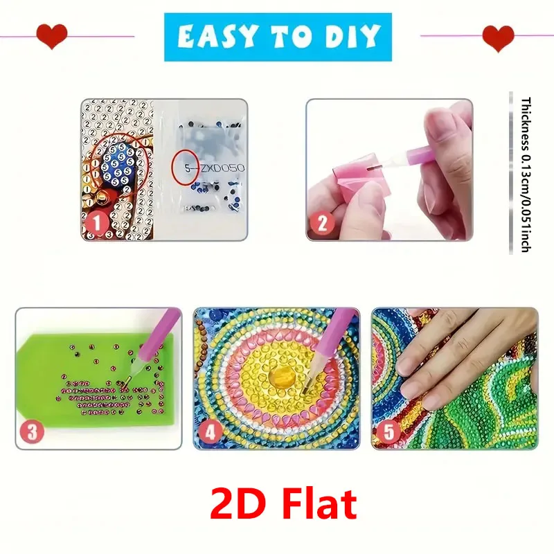 1 DIY Crystal Diamond Painting Decorative Item with Butterfly and Hummingbird Patterns Made of Acrylic Material for Christmas