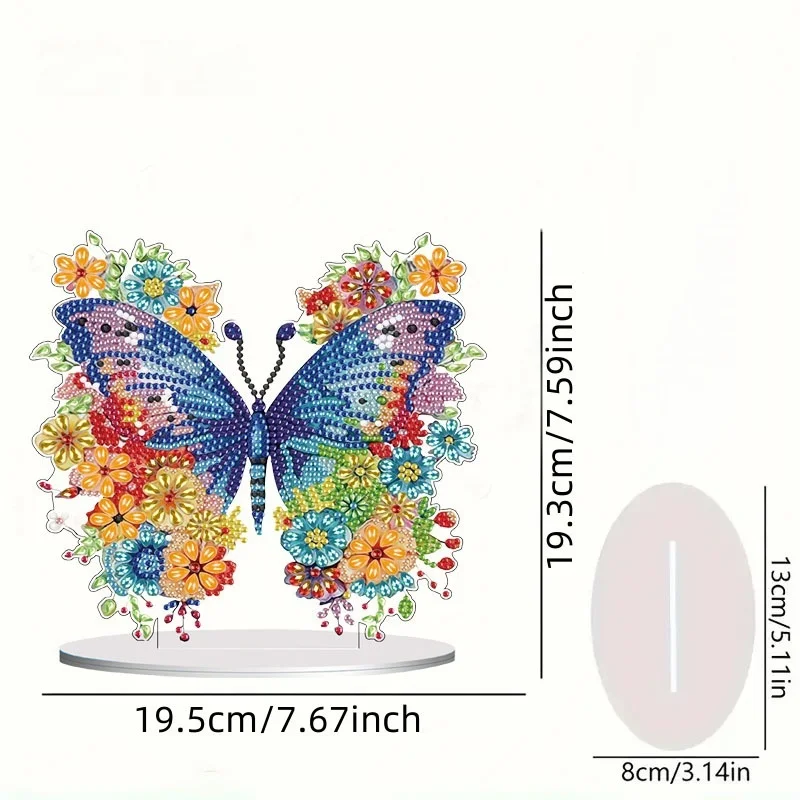 1 DIY Crystal Diamond Painting Decorative Item with Butterfly and Hummingbird Patterns Made of Acrylic Material for Christmas