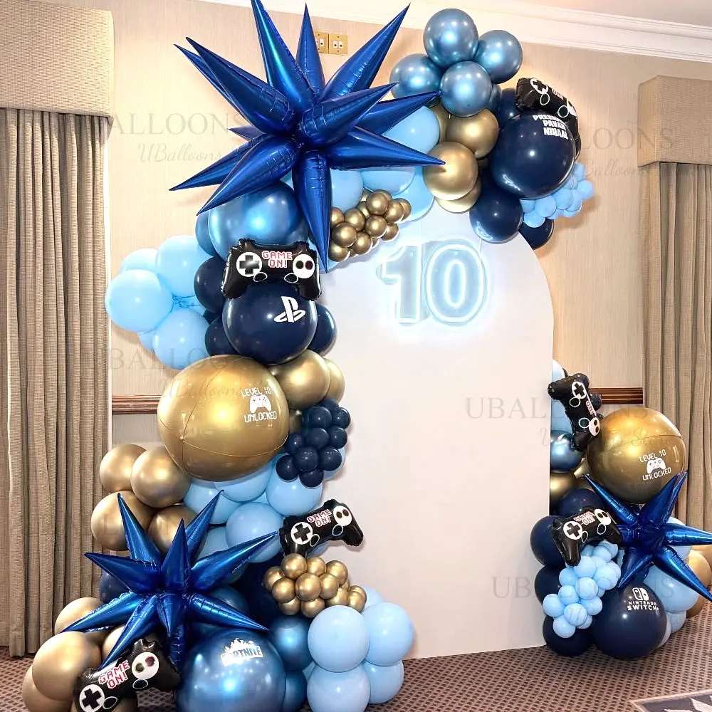 12 Point Metal Starburst Balloons Metallic Silver Gold Explosion Star Foil Balloons for Birthday Wedding Christmas Party Decor